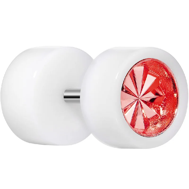 0 Gauge White Acrylic Red Dual Flashy Tire Rim Cheater Plug