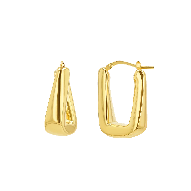 Rectangular Puff Link Hoops