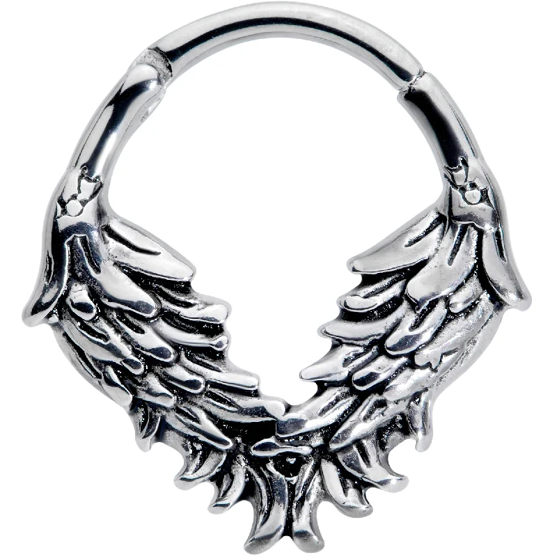 16 Gauge 3/8 Angelic Wings Hinged Segment Ring