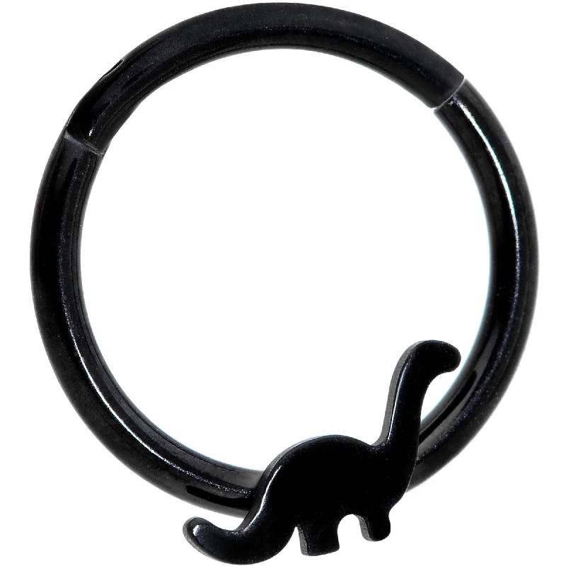 16 Gauge 3/8 Black Brontosaurus Dinosaur Hinged Segment Ring