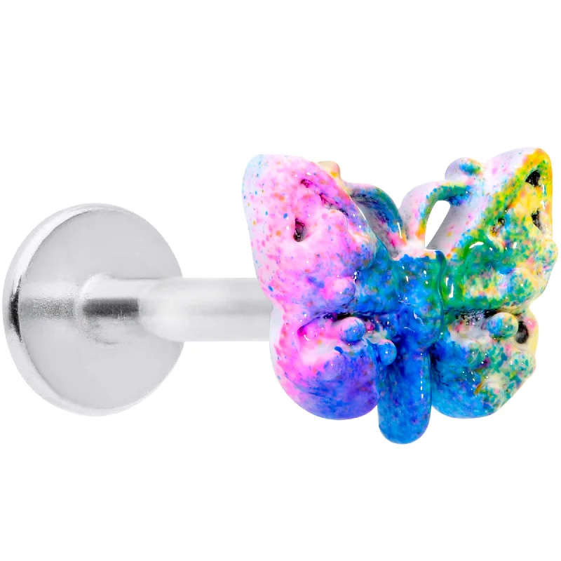 16 Gauge 5/16 Baroque Rainbow Butterfly Labret Monroe Tragus