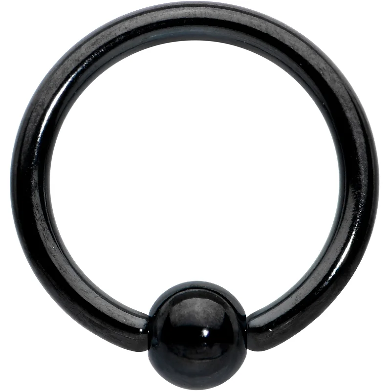 16 Gauge 5/16 Black Simple Classic BCR Captive Bead Ring