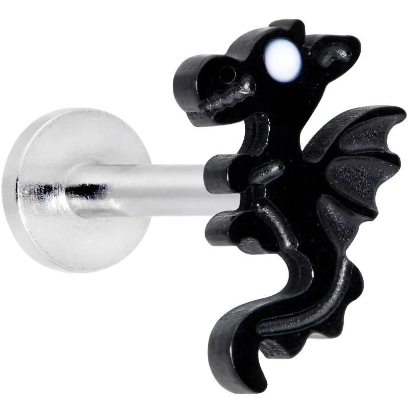 16 Gauge 5/16 Black Fantastic Dragon Internally Threaded Labret