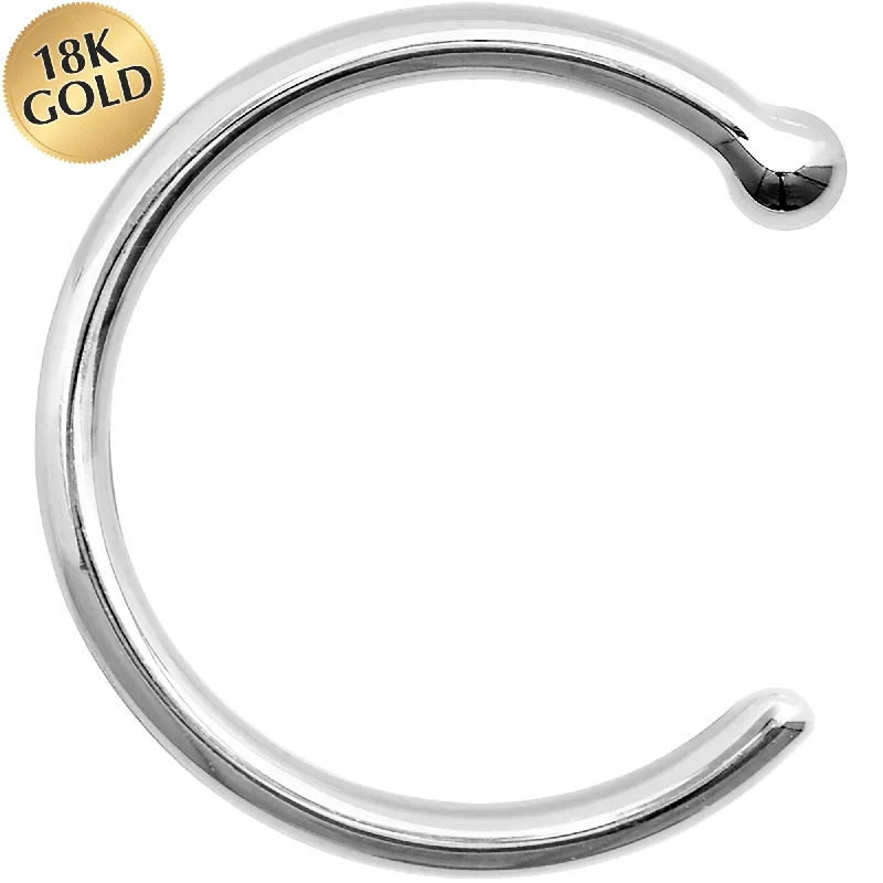 18 Gauge 5/16 Solid 18KT White Gold Nose Hoop