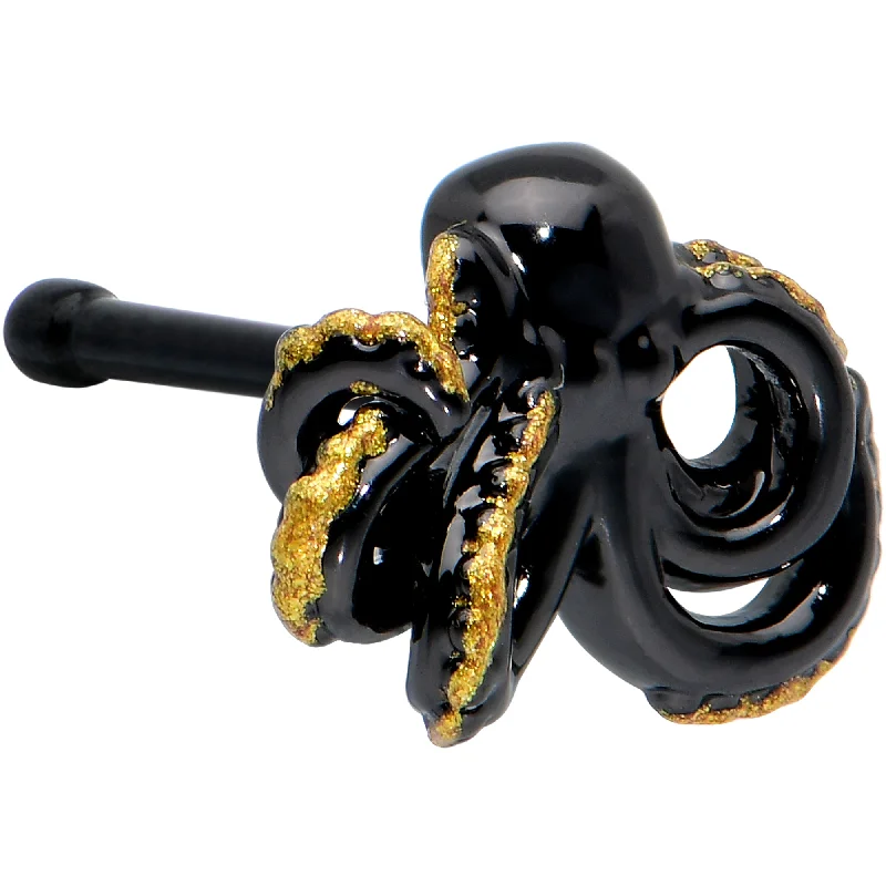 20 Gauge 1/4 Black Understated Octopus Nose Bone