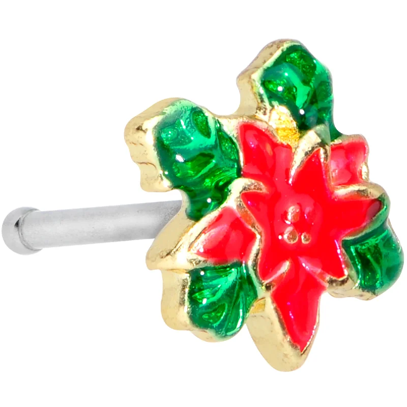 20 Gauge 1/4 Holiday Poinsettia Christmas Nose Bone