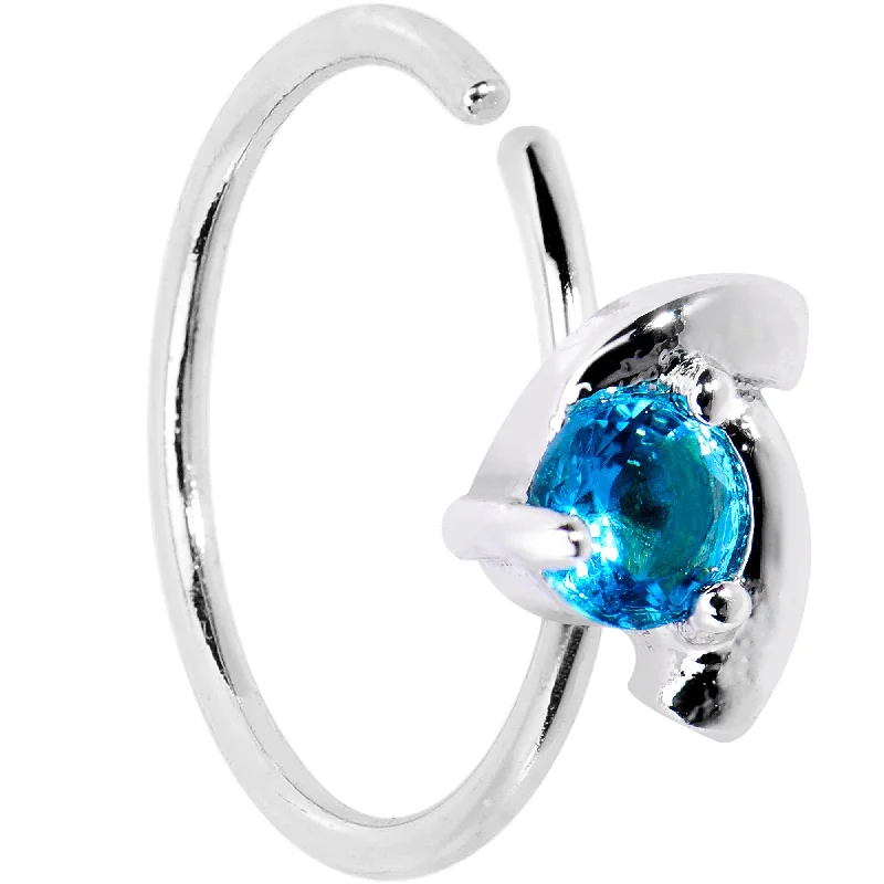 20 Gauge 3/8 Aqua Gem Sassy Seamless Circular Ring