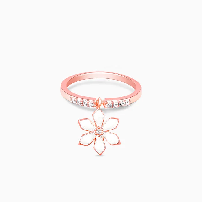 Rose Gold White Musli Flip Ring