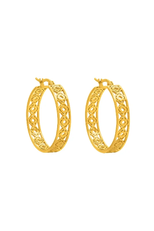 Martina's Logo Medium Hoop Earring Set