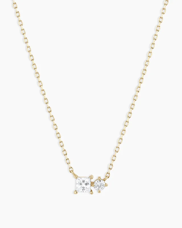 Diamond and White Sapphire Necklace