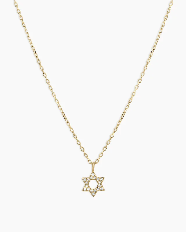 Diamond Star of David Necklace