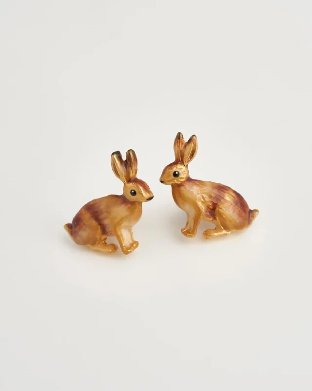 Enamel Rabbit Stud Earrings