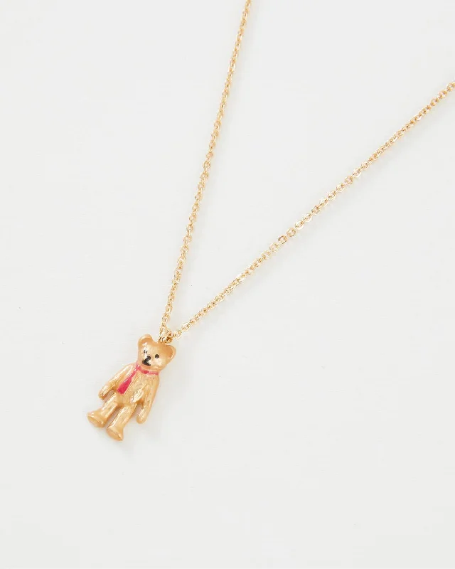 Enamel Teddy Bear Short Necklace