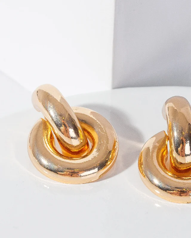 Gold Bubble Door Knocker Earrings