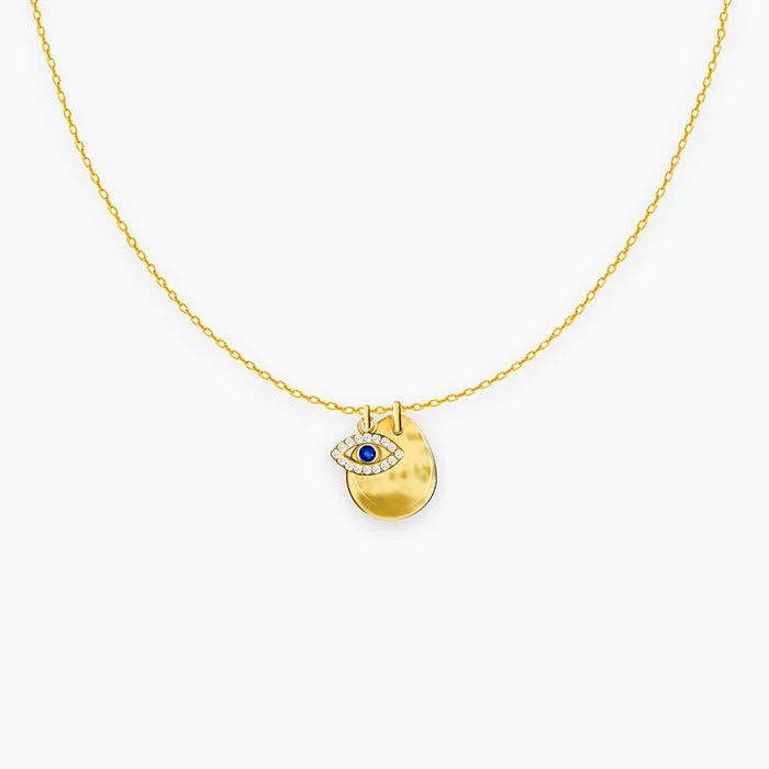 Golden Stare Of Evil Eye Necklace