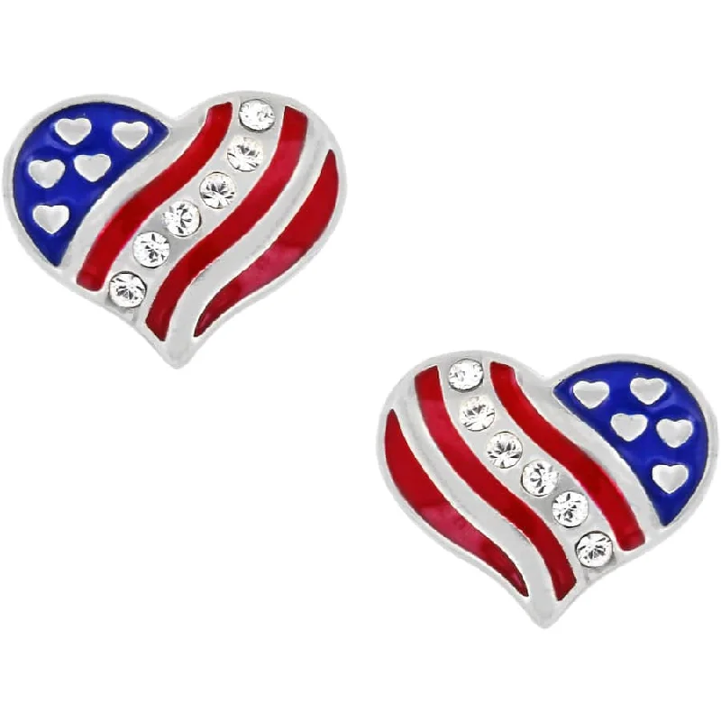 Hearts and Stripes Mini Post Earrings