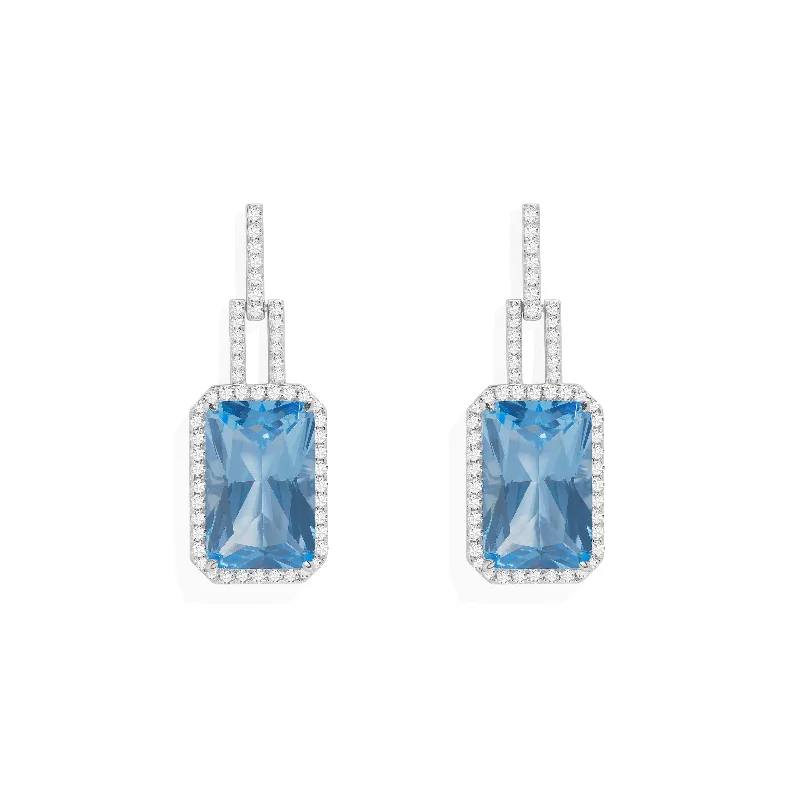 Long Statement Lagoon Blue Earrings