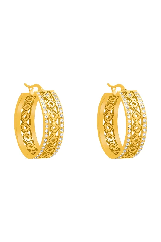 Martina's Glamorous Logo Medium Hoop Earring Set