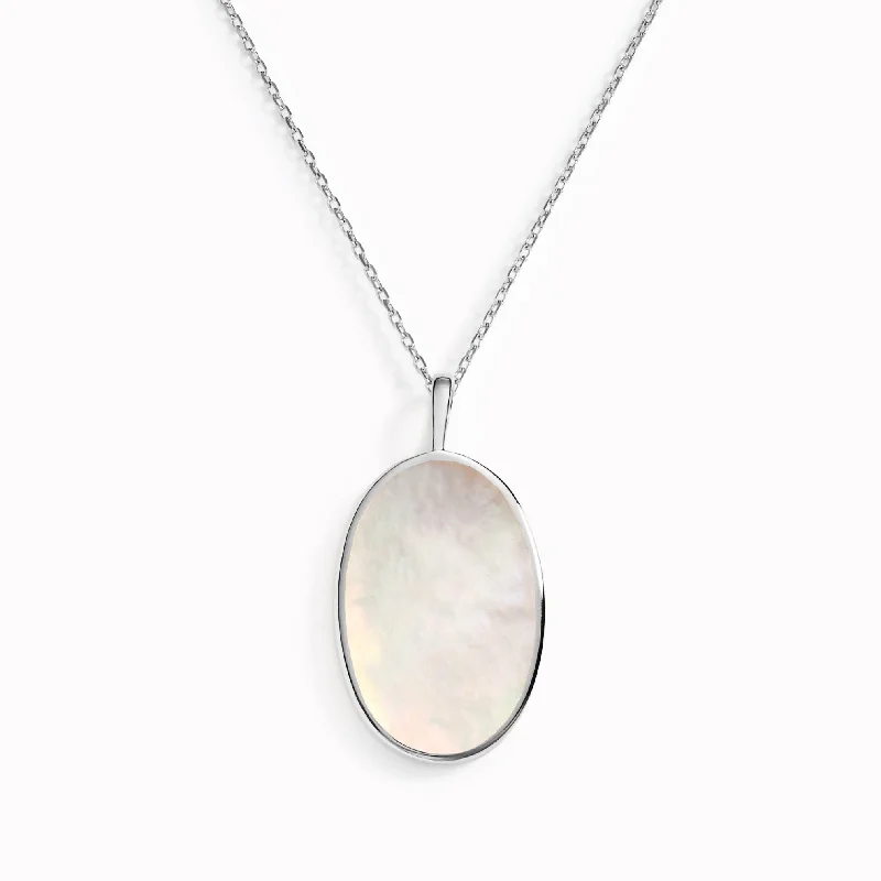 Mother of Pearl Silver Necklace