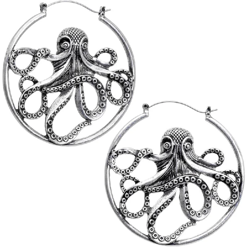 Octopus Tunnel Plug Hoop Hanger Earring Set