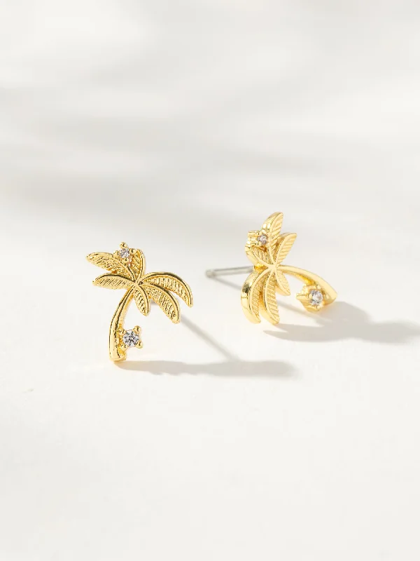 Palm Tree Stud Earrings