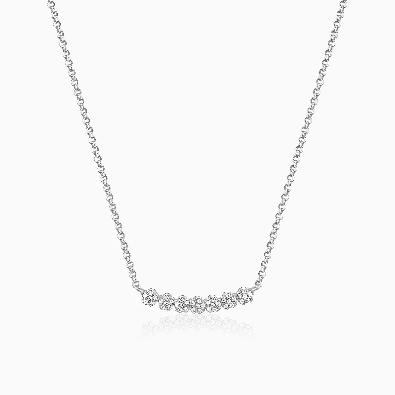 Anushka Sharma Silver Blooming Flower Necklace