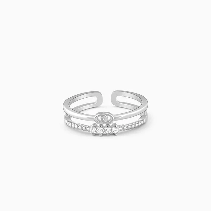 Silver Interlocked Ring