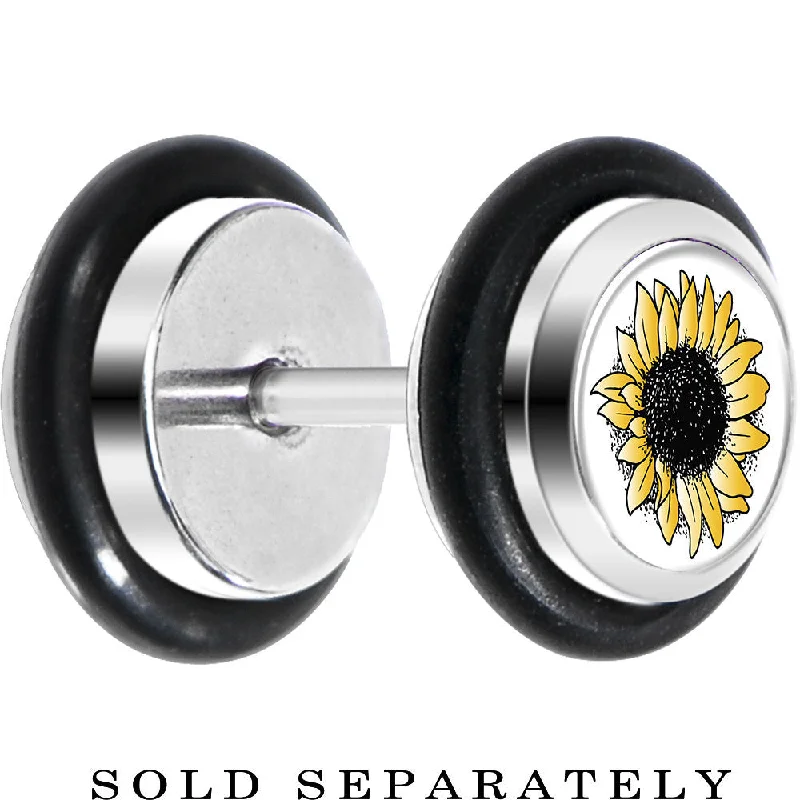 Stainless Steel Yellow SunFlower Cheater Plug