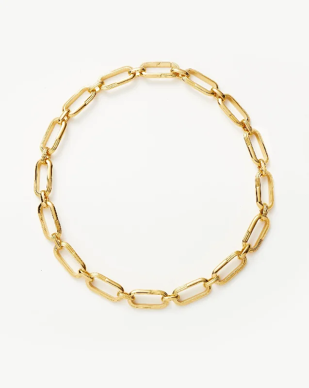 Zenyu Link Chunky Chain Necklace | 18k Gold Plated