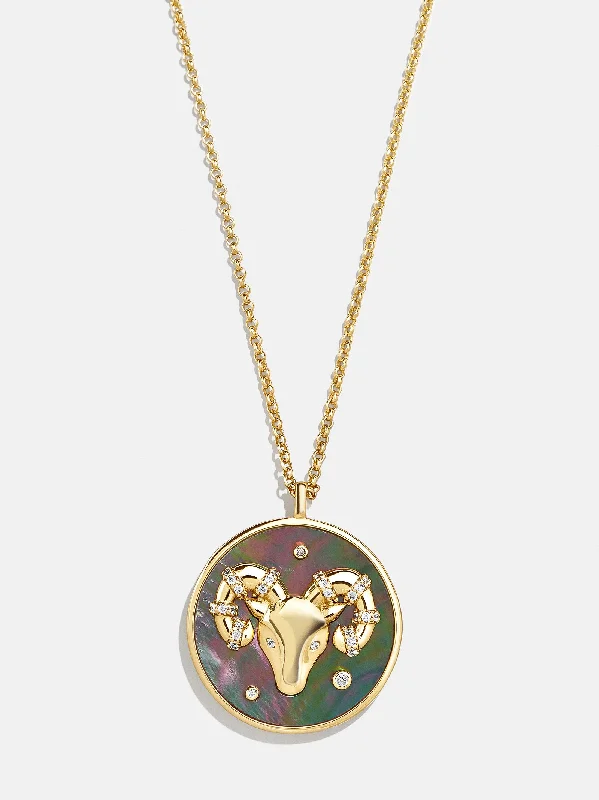 Zodiac 18K Gold Medallion Necklace